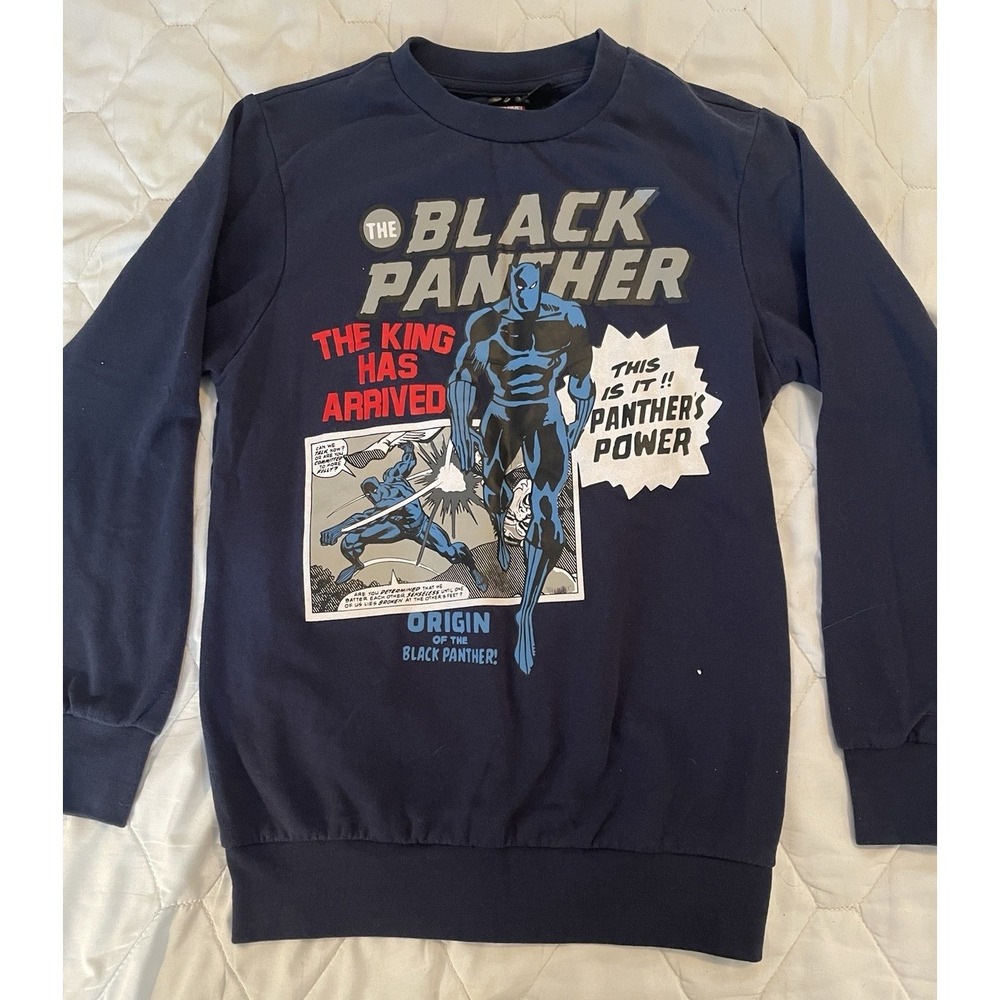 Kids Marvel Pullover Sweater Large Comic The Black Panther Power Sweatshirt